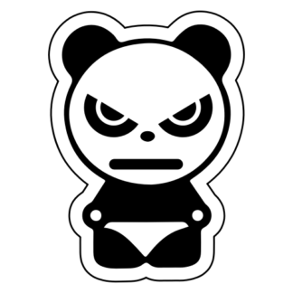 Angry Panda Sticker (Black)